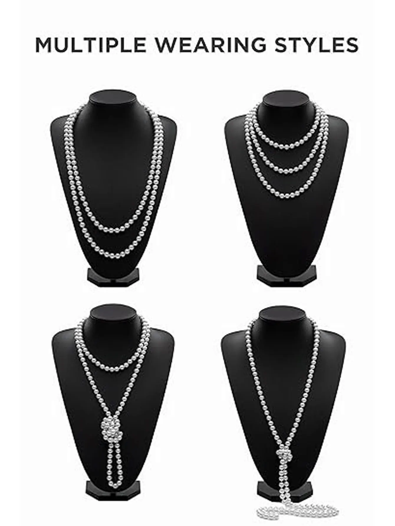 4PCS 1920s Great Gatsby Accessories Set, Flapper Costume Accessories Roaring 20s Accessories for Women Flapper Headpiece