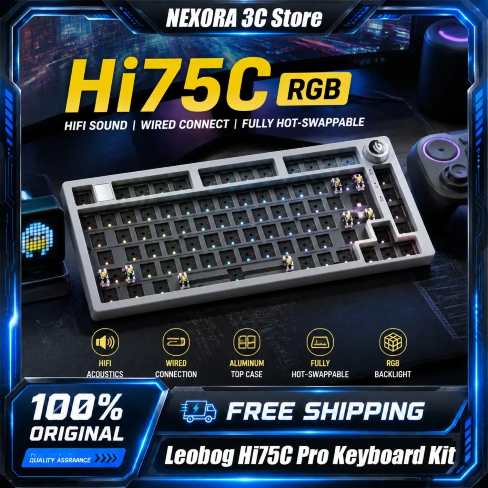 Hi75C Pro Aluminum Wireless Custom Mechanical Leobog Hi75 Keyboard Kit Tri-Mode Wired Hotswap Gamer Keyboard with Knob