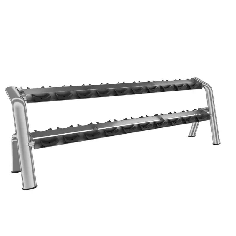 Horizontal Dumbbell Storage Rack With Safety Design 2-Tier Structure For Fixed Hex Dumbbells New Arrival