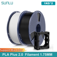 SUNLU 2KG PLA+2.0 3D Printer Filament Tougher and Stronger PLA Plus Filament 1000G/Roll 1.75mm 3D Filament Fits for FDM 3D Print