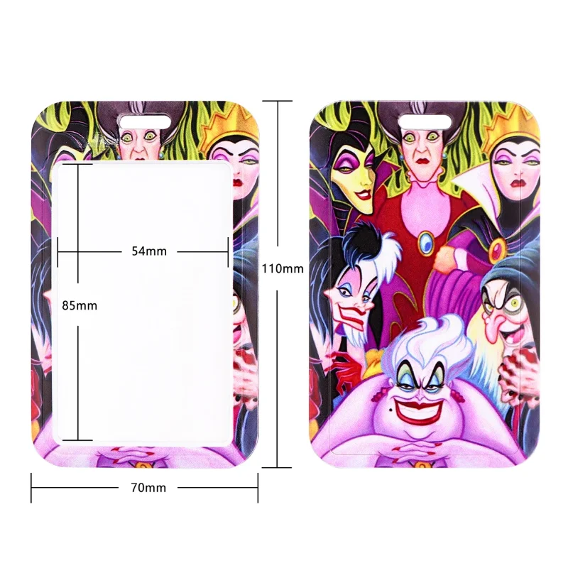 Disney Villains Card Holder Evil Queen Neck Strap Lanyards Keychain ID Bus Credit Card Pass Hang Rope Lariat Keyrings Lanyard