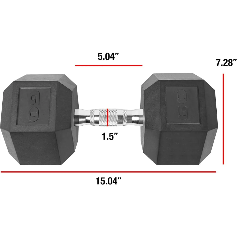 WF Athletic Supply: Solid Steel Hex Dumbbells with Rubber Coating for Strength Training