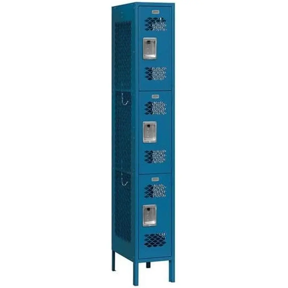 

Triple Tier 12 Wide 6-Foot High 15 Deep Vented Metal Locker, Blue
