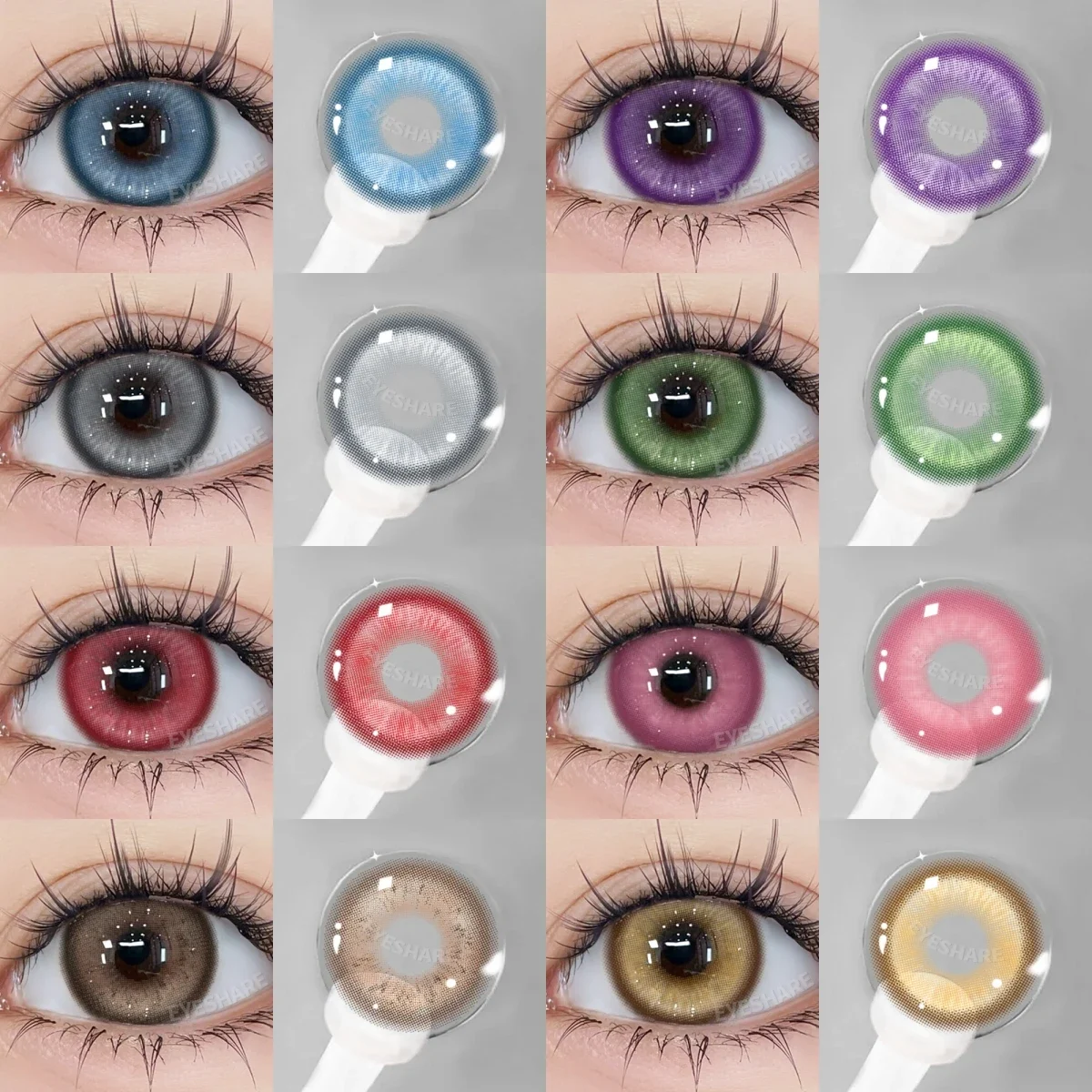 EYESHARE 2 lentillas de contacto de color cosplay para ojos, pupilas de colores de Halloween, ojos de anime, lentes de contacto azules, lentes de contacto rojas y lindas