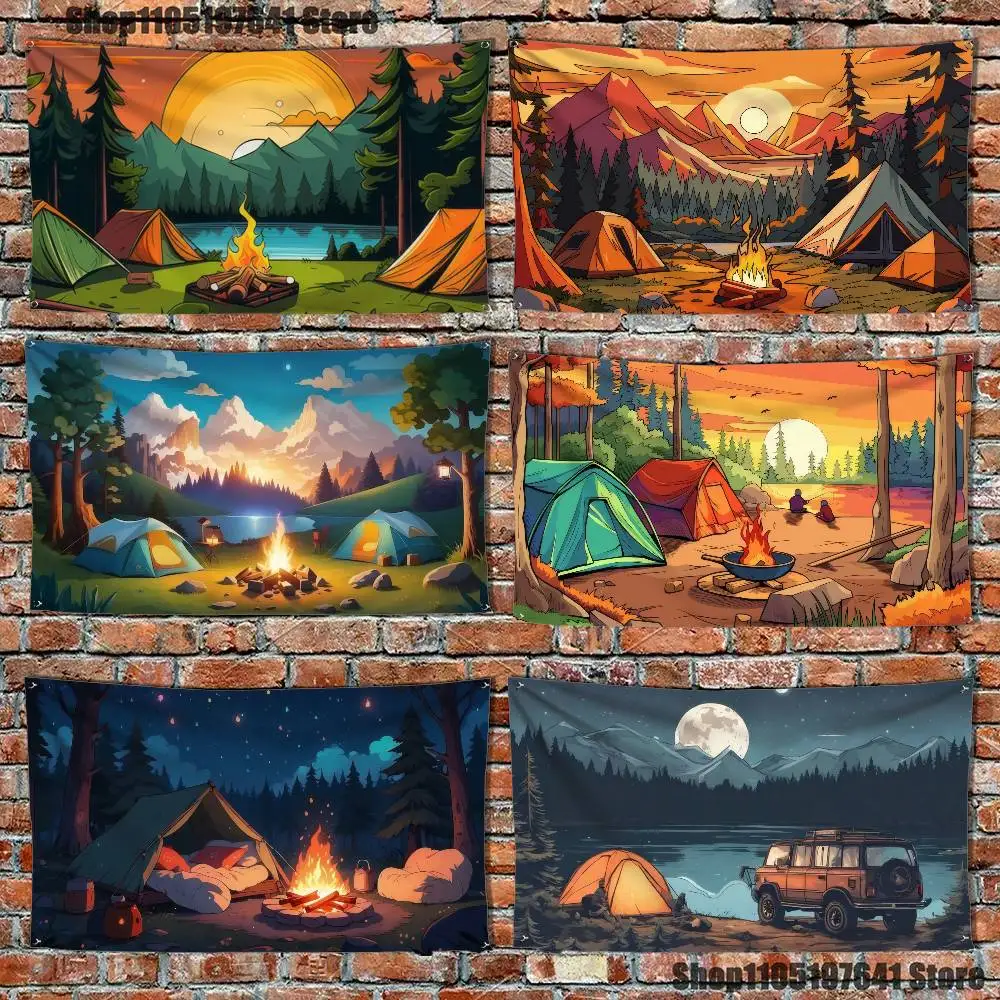 

Outdoor Camping Flag Tapestry Banner For Bedroom Outdoor Living Room Restaurant Bar Wall Decor Party
