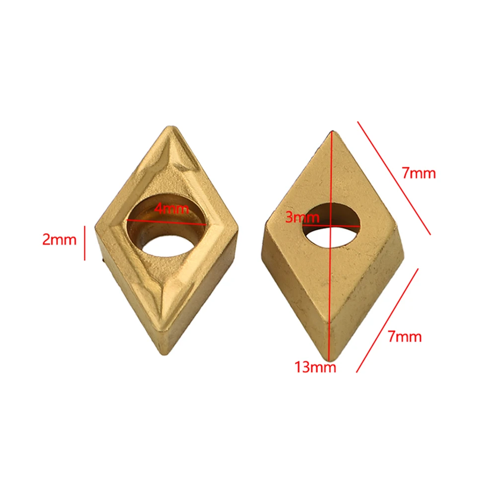DCMT070204 YBC251 كربيد إدراج 10 حزمة لحامل أدوات المخرطة عمود تخريم مصمم لأداء قطع المعادن المحسنة #6