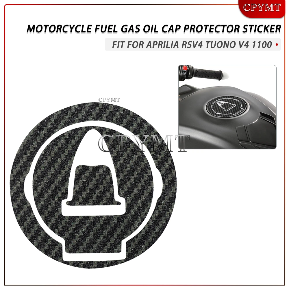 

Fit for Aprilia RSV4 Tuono V4 1100 Factory Caponord 1200 Motorcycle Gas Oil Cap Cover Decal Carbon Frosted Sticker Accessory