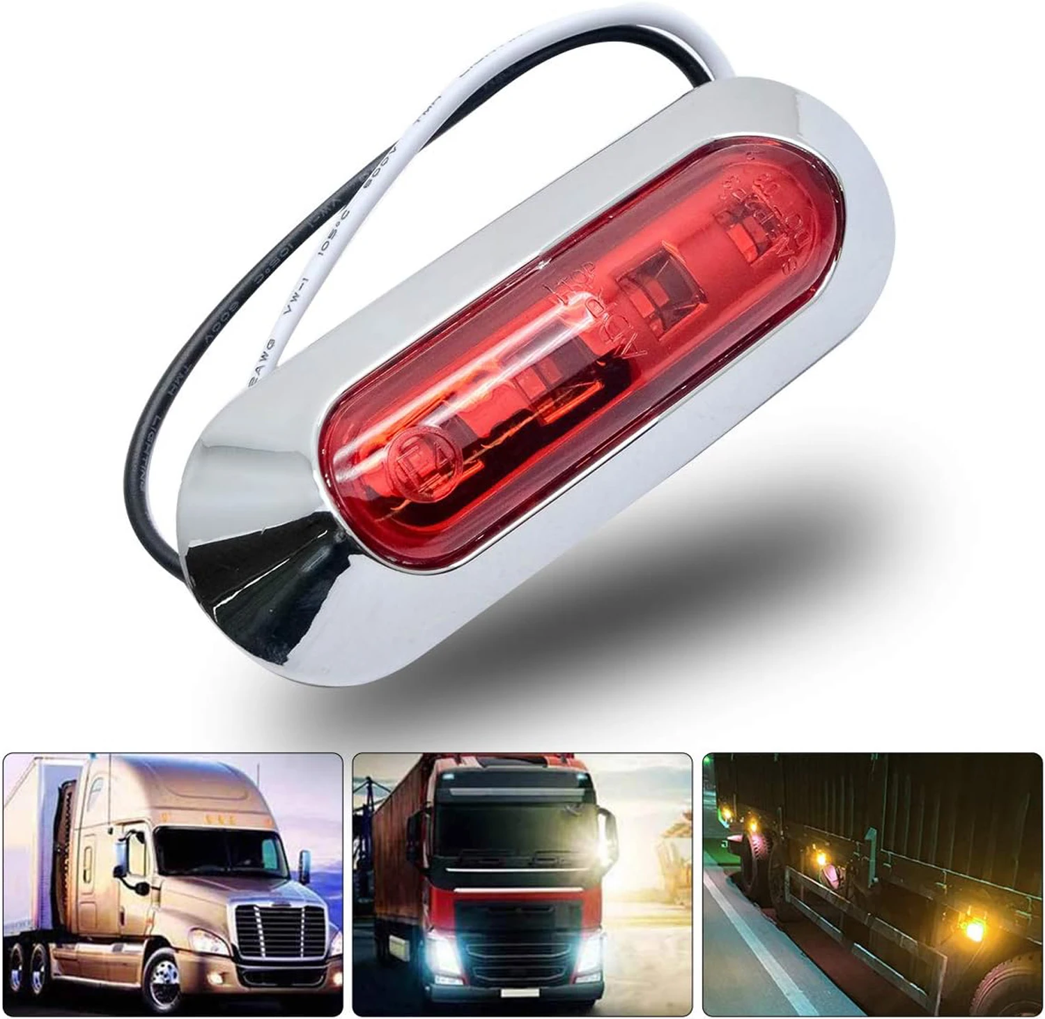 

2Pcs 12V/24V Car Side Marker Light 4-LEDs Warning Hazard Indicator Lamp Universal For Trailers, Trucks, Vans, SUVs