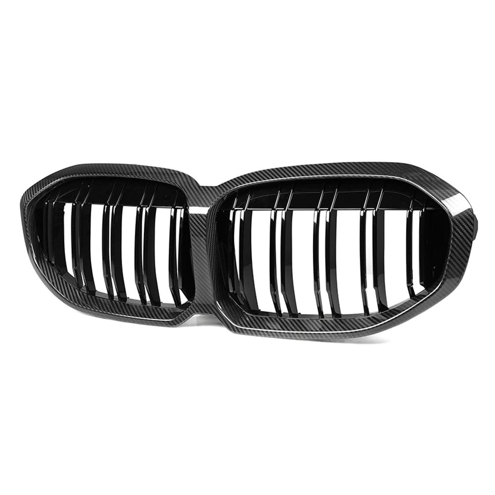 شبكة المصد الأمامي للكلى شوايات غطاء محرك السيارة من ألياف الكربون الجافة الحقيقية لسيارات BMW 1 Series F40 Hatchback 2021-IN جزء استبدال السيارات