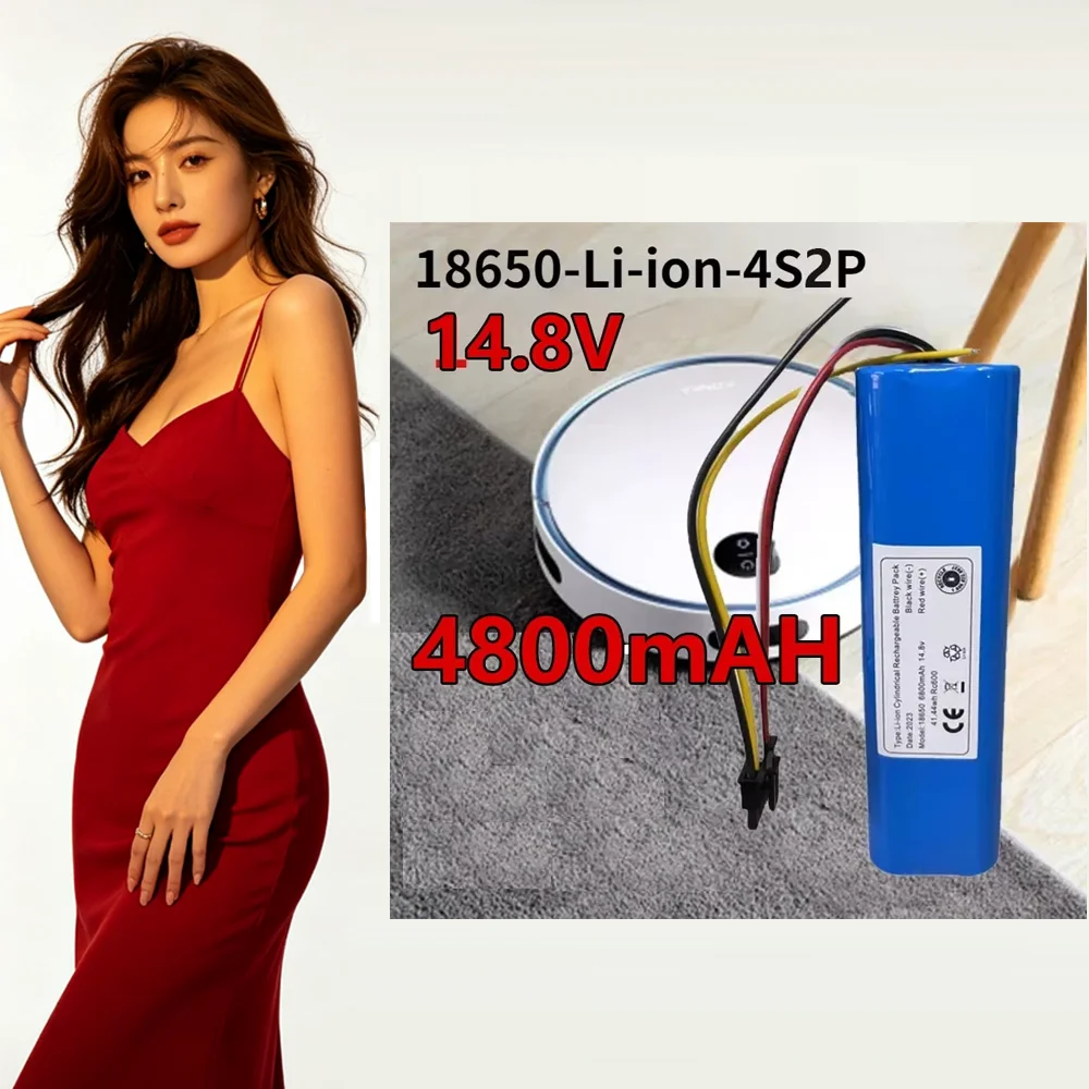 

New 14.8V 6800mAh INR18650 MH1-4S2P-300S Robot Battery For Cecotec Conga 5090 5490 Robotic Vacuum Cleaner