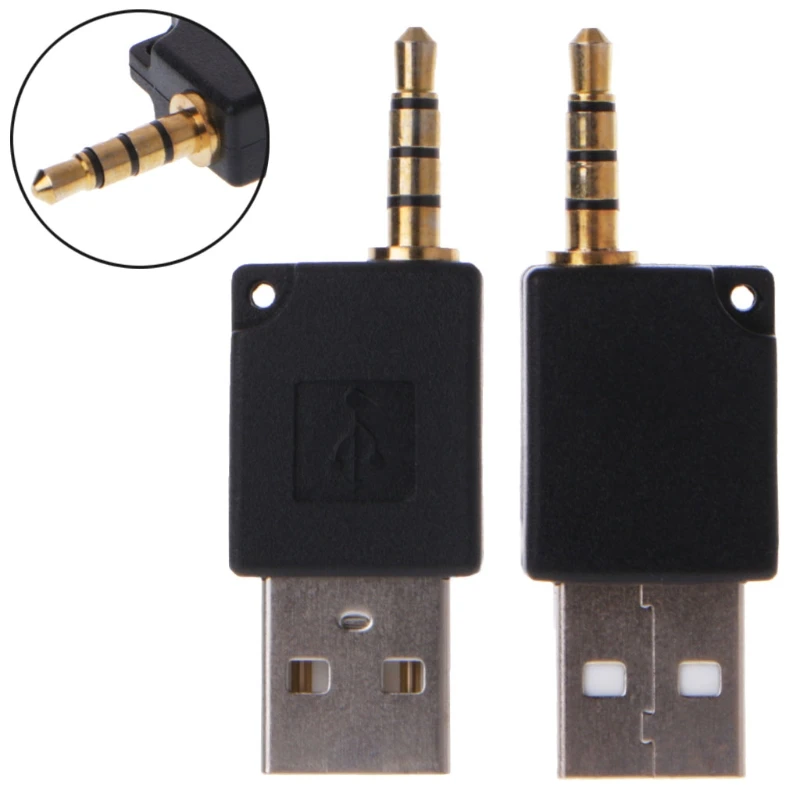 3.5mm to USB 2.0 Male Aux Auxiliary Adapter For Apple iPod Shuffle 1st 2nd MP3