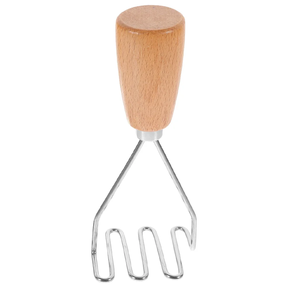 Schiacciapatate riutilizzabile in acciaio inossidabile con manico in legno per patate, carote, zucche, strumento per schiacciare accessori per utensili da cucina
