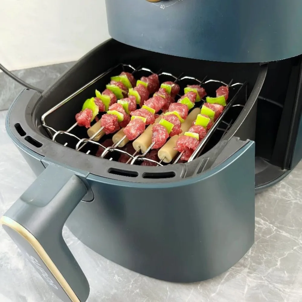 

High Quality Stainless Steel Barbecue Bracket Three Layer Cooking Rack Air Fryer Rack Roast Meat Picks Air Electric Fryer