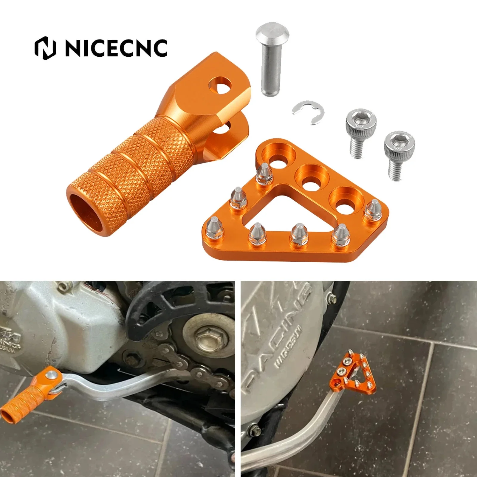 For 2004-2015 KTM EXC 300 EXC-W EXC-F 530 500 450 350 250 125 SX SX-F NICECNC Motorcycle Shifter Pedal Tip Brake Pedal Plate Kit