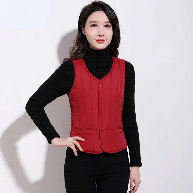 New Women 90% White Duck Down Vest Jacket Female Ultra Light Waistcoat Autumn Winter Loose Sleeveless Coat