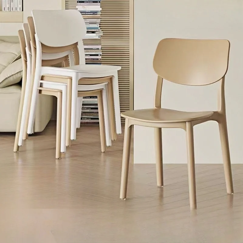 

Thickened Plastic Chair Backrest Simple Dining Chair Modern Desk Chairs Nordic Dining Chair Can Be Stacked Creative Stool