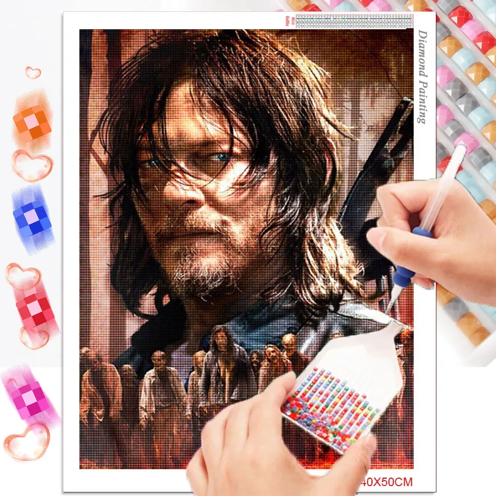 5D DIY Diamond Painting Walking Dead Full Diamond Embroidery Movie Posters Square Round rhinestone Cross Stitch Home Decor