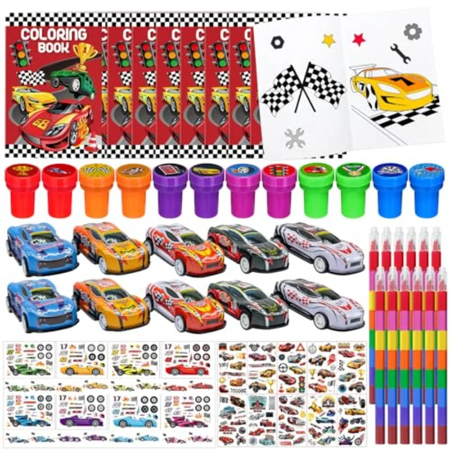 

Pcs Race Car Coloring Book BulkCheckered Flags Racing Party Favors Goodie Bags Fillers Let's Go Racing Birthday Party Supplies