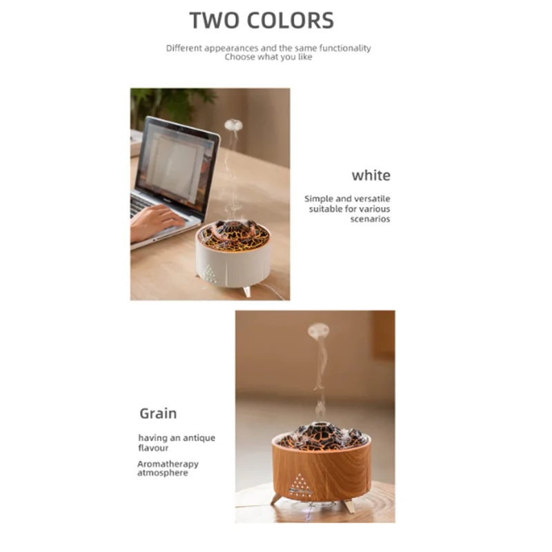 A97G для увлажнителя вулкана, диффузор пламени, огненные ароматические масла для дома, мини-увлажнитель воздуха для курения медузы, туманное кольцо (A), вилка европейского стандарта Dura