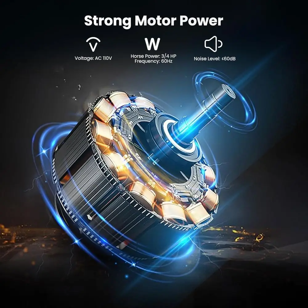 3-Acre Pond Aerator with 3/4 HP, 5.2 CFM, Timer for Deep Water Oxygenation