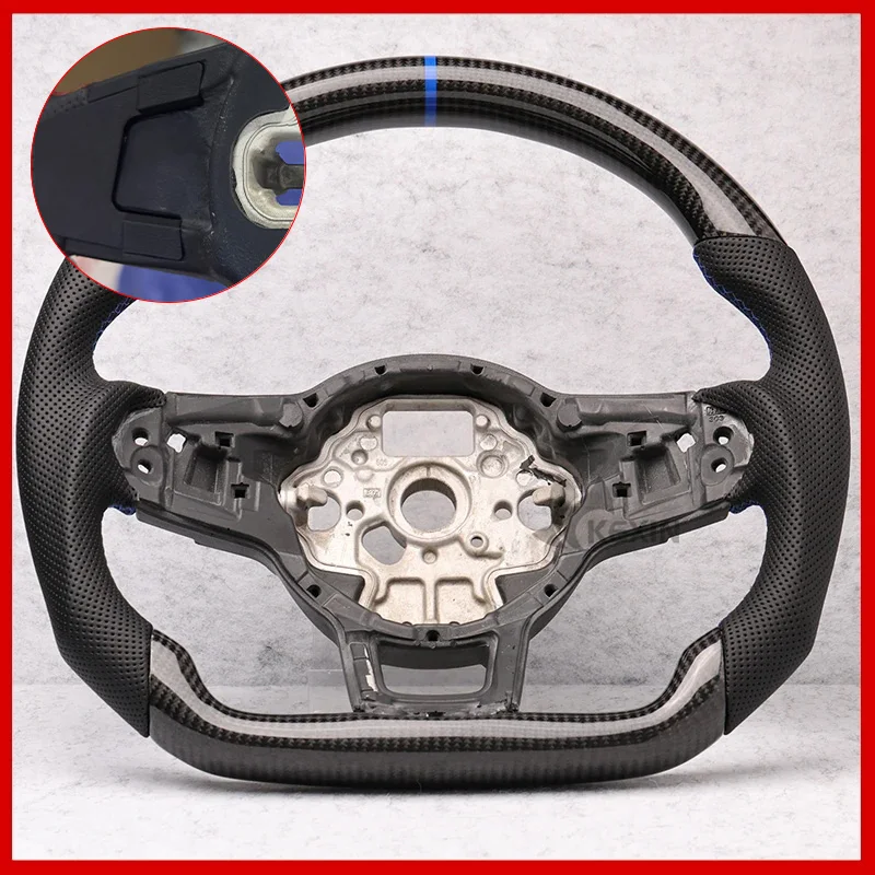 Koolstofvezel Stuurwiel Leer Voor Volkswagen Golf 7 7.5 GTI GTD GTE R 2013-2020 Polo GTI Tiguan passat DSG