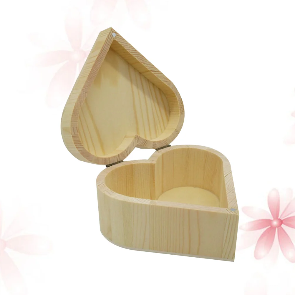 

Heart Shaped Solid Wood Jewelry Gift Box Chic Rustic Design Flip Lid for Necklace Bracelet Earrings Keepsake Packaging