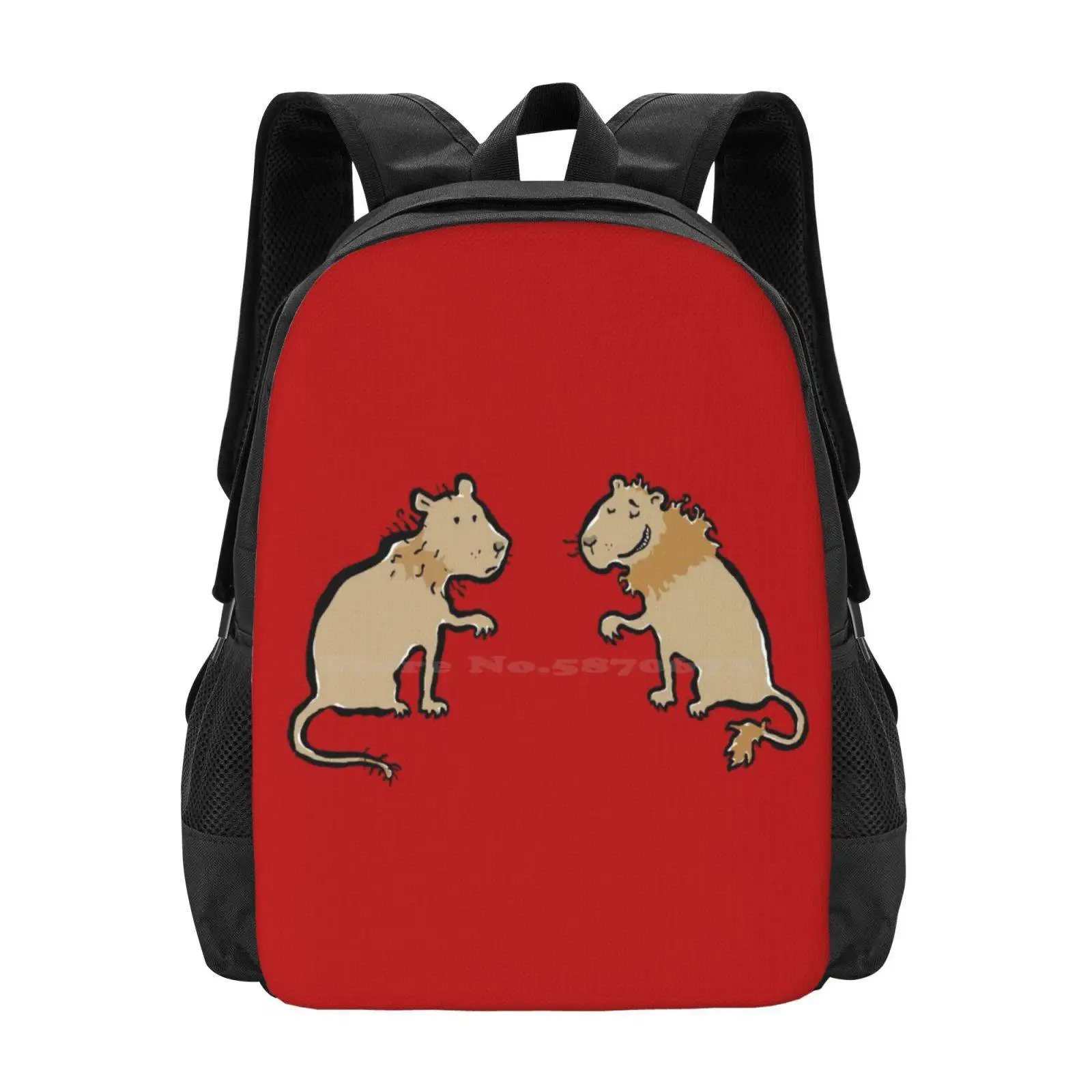 Good Hair - Bad Hair Lions Hot Sale Schoolbag Backpack Fashion Bags Lions Two Hairstyle Bad Hair Day Funny Couple Animals