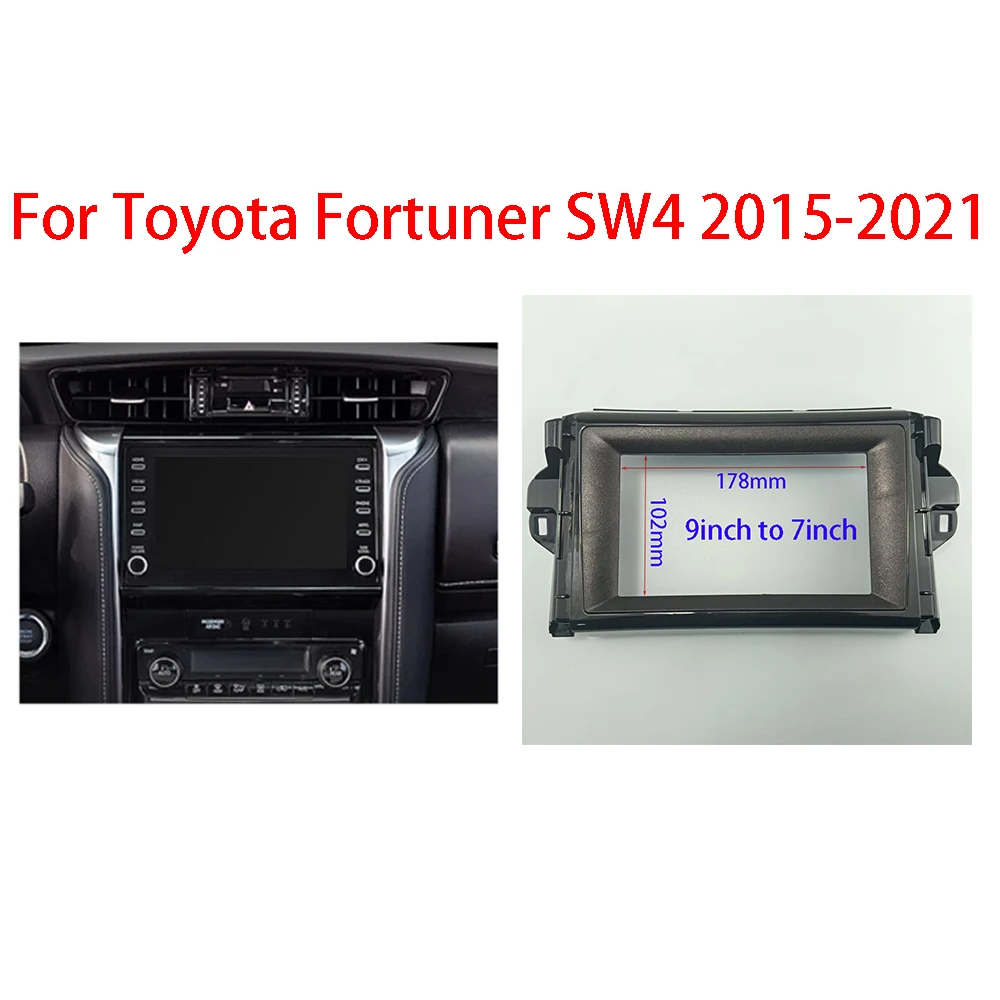 

7/9 inch Car Radio Fascia Frame For Toyota Fortuner SW4 2015-2021 Stereo Panel Wiring Harness Power Cord Cable Adapter Canbus