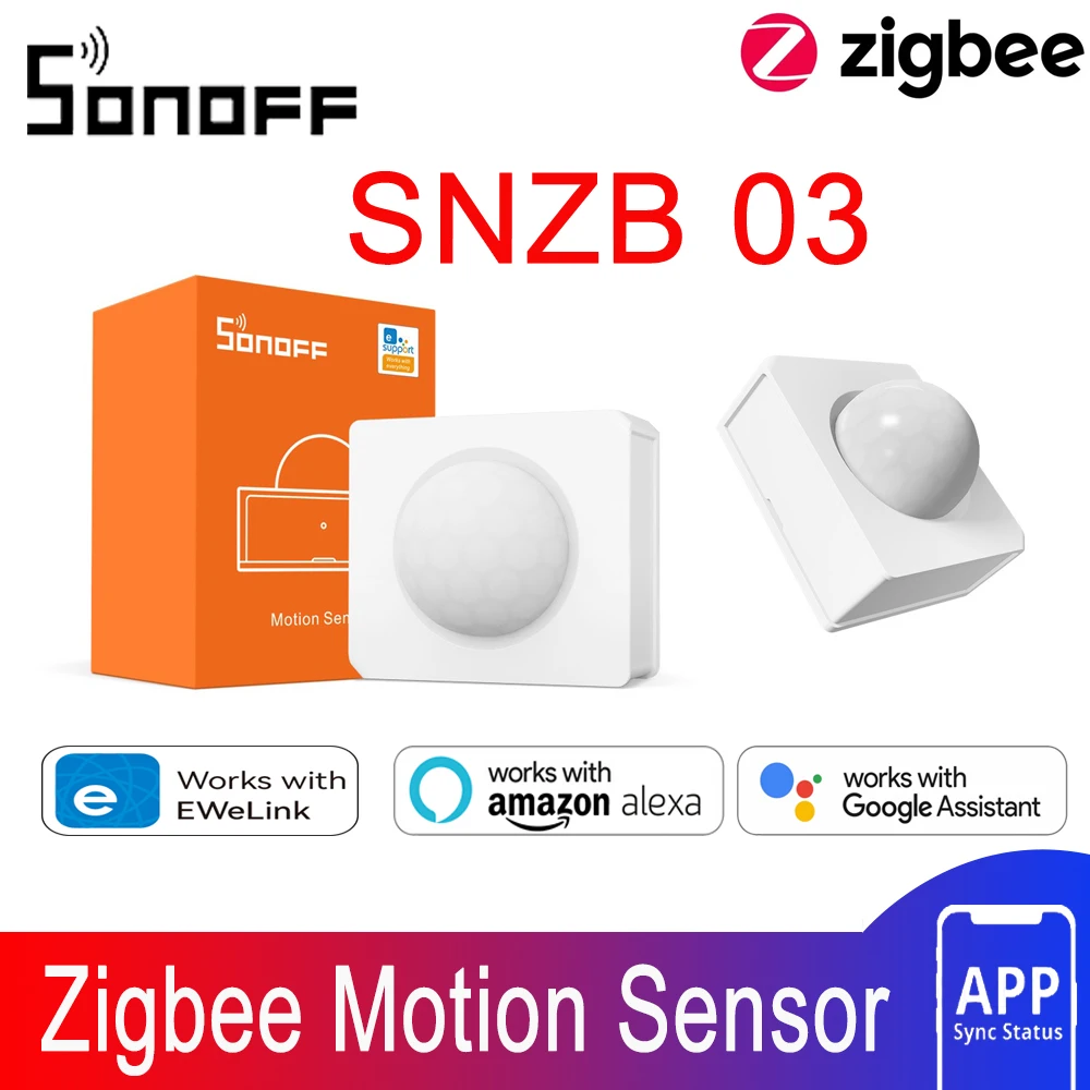 SONOFF-Zigbee Sensor de Movimento Inteligente, SNZB03, Zigbee Detector, Smart Home Security, funciona com SONOFF ZBBridge Pro, NSPanel Pro