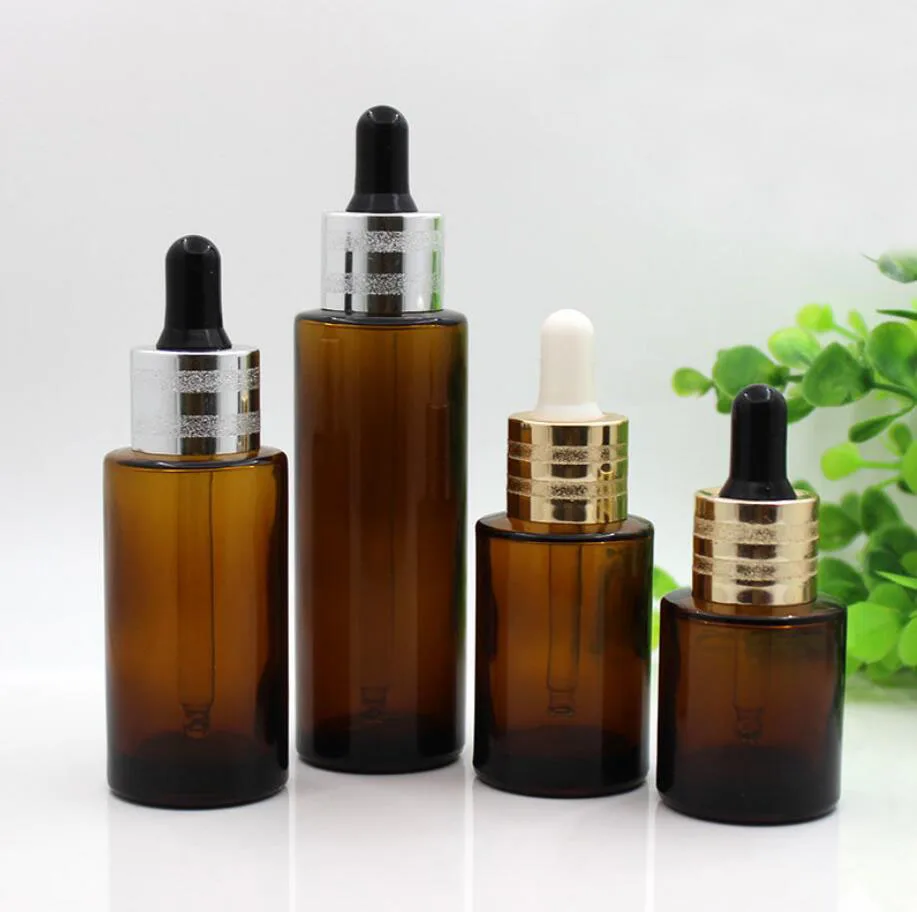 

20ML brown glass bottle white dropper essential oil serum toner spot removal liquid hyaluronic skin care cosmetic packing