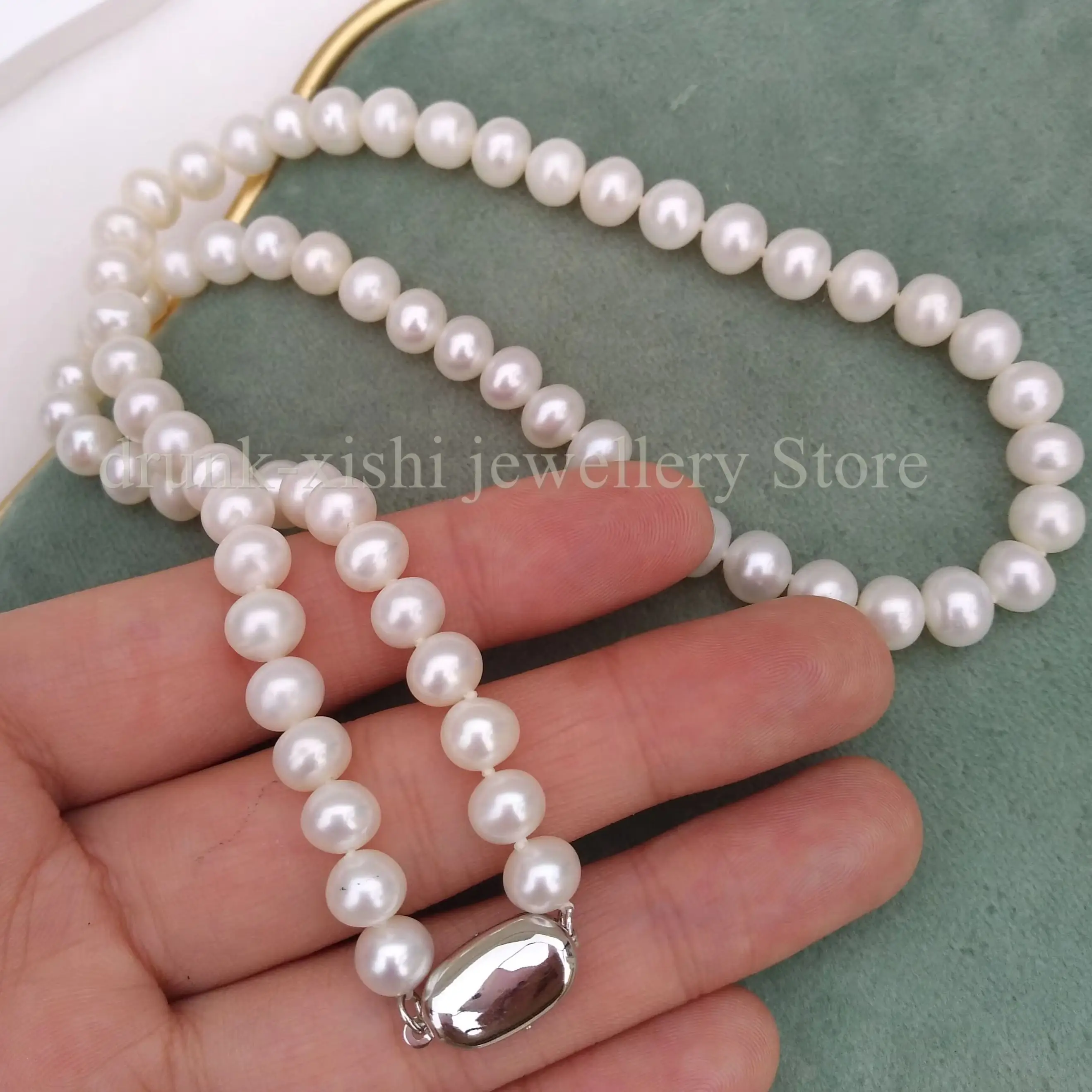 

Exceptional Dainty AAA Single Akoya 6-7mm Real Pearl Necklace 18in/45cm Silver 925 Suitable For Any Occasion Customizable