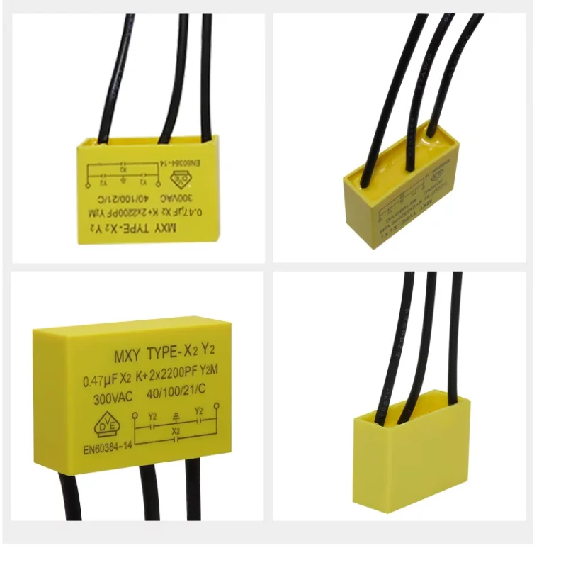 Imagem -02 - Mão Broca Angle Grinder Capacitor de Segurança Tns3th 0.22ufx2+ 2x2200pfy2 250v Fios Pcs