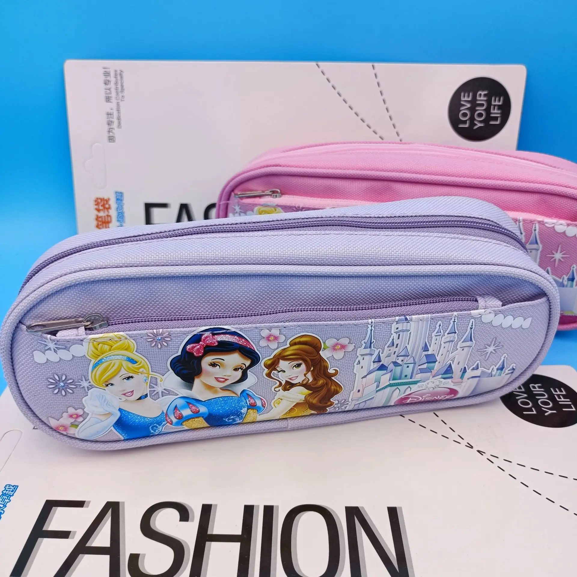 Disney Princess boutique pencil case cartoon creative three-dimensional double-layer storage box large capacity supplies gifts