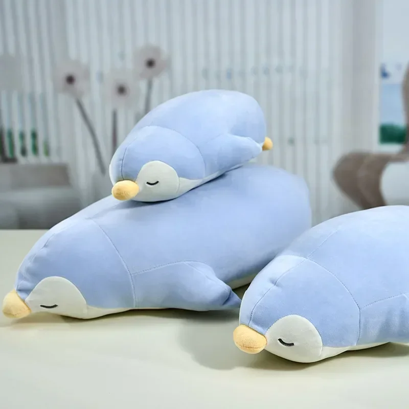 70cm muito bonito simulação animal pinguim brinquedo de pelúcia modelo deitado dormir pinguim boneca carro sofá cama segurar travesseiro presente