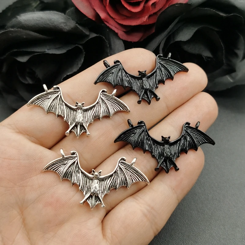 

50pcs 44*23mm Bat Connector Charms Bat Wings Vampire Pendant Fit Jewelry Making DIY Jewelry Findings