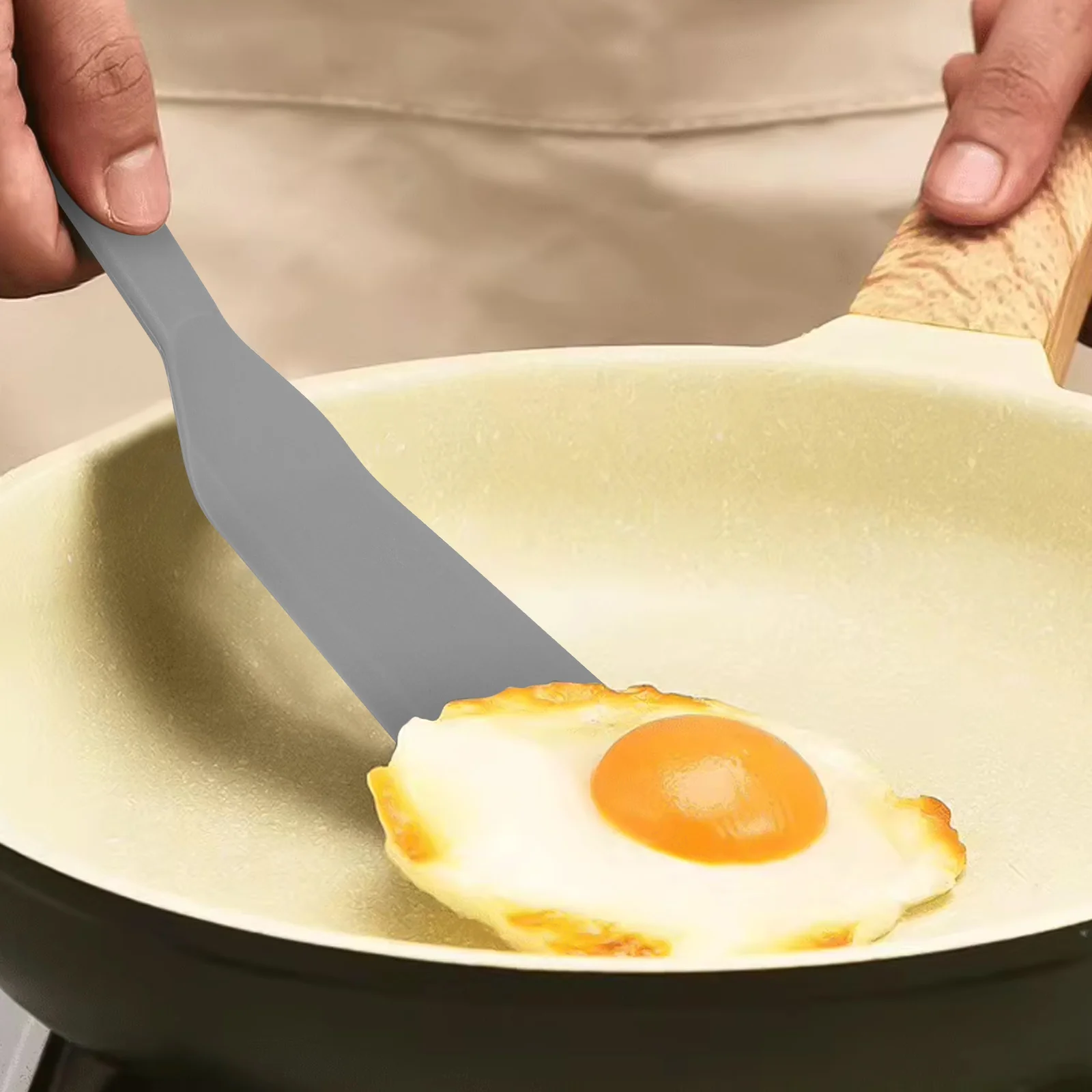 

Silicone Cooking Spatula Non-Stick Fish Spatula Safe Kitchen Cooking Supplies Hanging Hole Space Saving