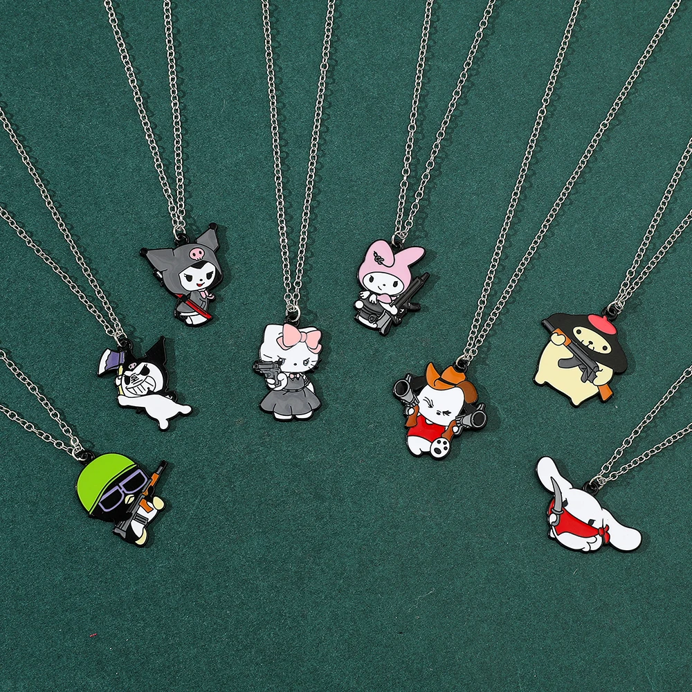 سانريو أنيمي الكرتون سلسلة قلادة قلادة الإبداعية مضحك لطيف قلادة العصابات وكيل مرحبا كيتي كورومي قلادة هدية #4
