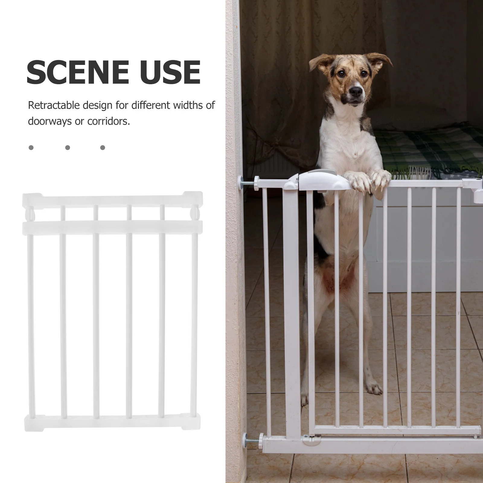 

Indoor Dog Gate Pet Barrier Adjustable Stair Fence Through Multipurpose Easy Install Dog Gate