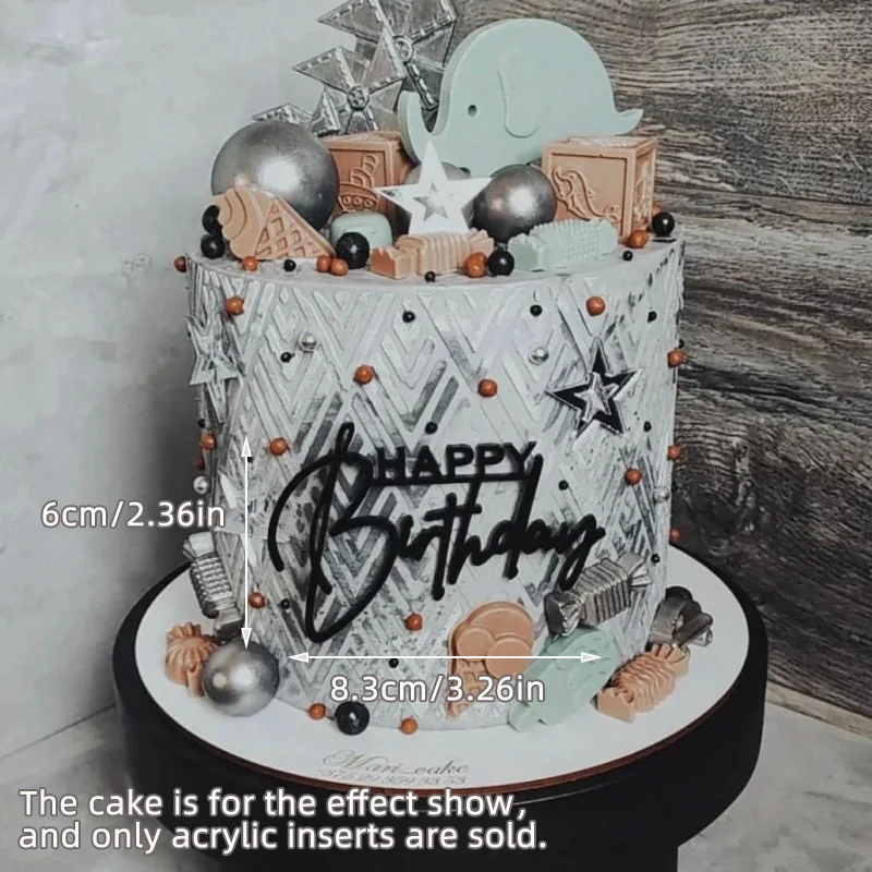 1 3 5 Stück Gold Silber Roségold Acryl Happy Birthday Cake Topper für Party Kuchen Dekorationen Zubehör Hochzeitsbedarf – Detail 5