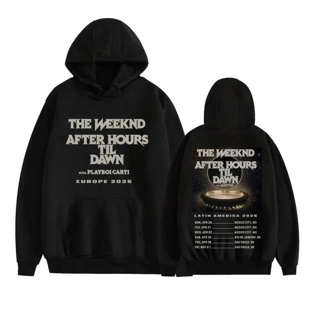 

Мужская толстовка с капюшоном The Weeknd After Hours Til Dawn Latin America 2026 Tour, готический стиль Харадзюку, повседневная, оверсайз