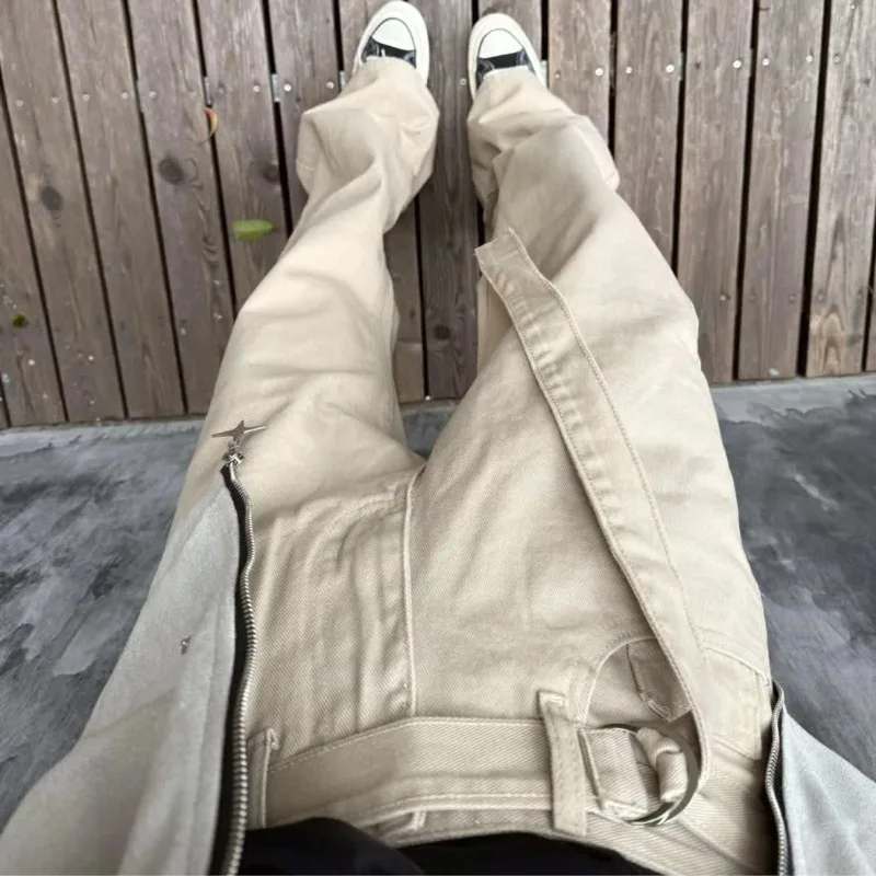 American Retro Streamer Design Sense Slightly Khaki Casual Pants Men's Cleanfit Slim Straight Slim Trousers