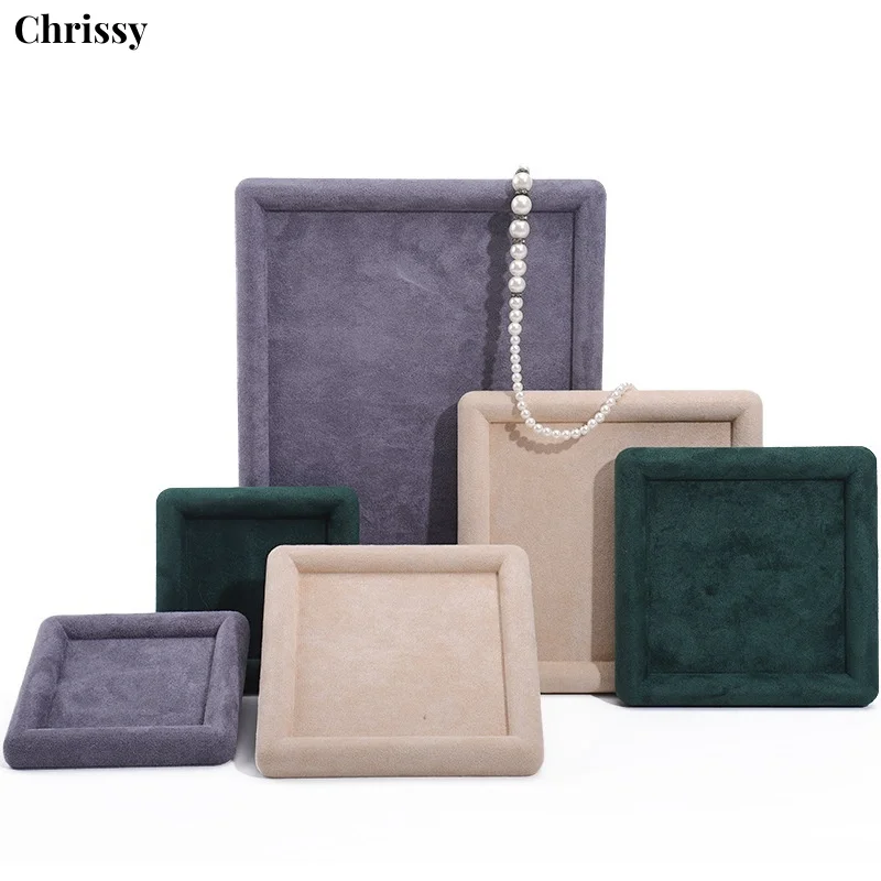 

Velvet Jewelry Display Tray Ring Ear Studs Storage Tray Necklace Bracelet Pendant Storage Display Tray