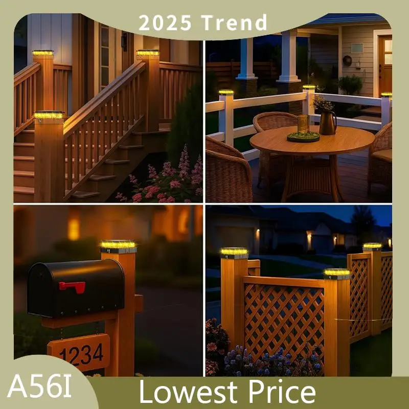 

Специальные фонари на солнечной энергии, 6 шт. для столба 4X4 и 3,5X3,5, водонепроницаемое наружное освещение для забора