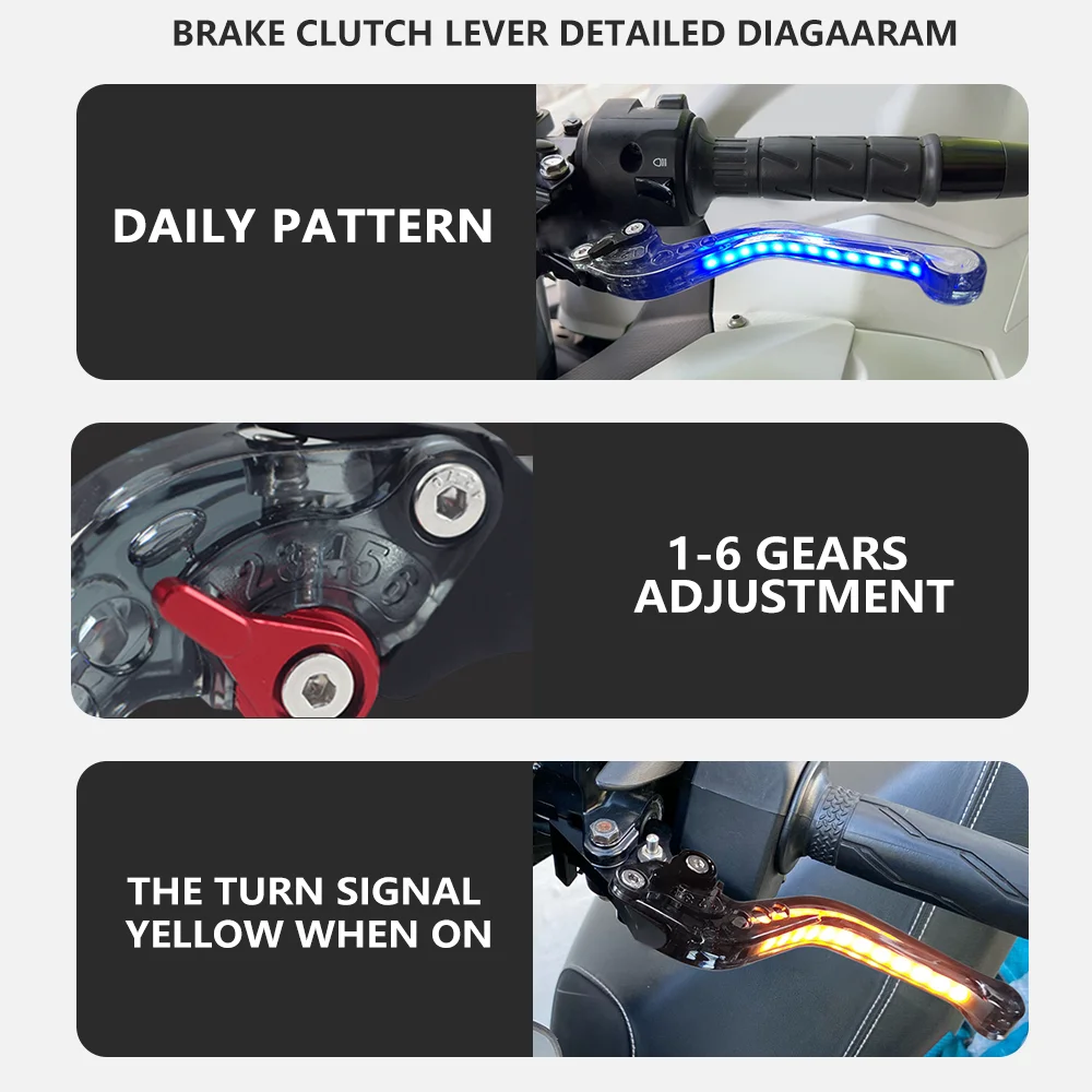For MT-03 mt03 MT03 05-24 25 Handlebar Motorcycle Adjustable Always-on Turn Signal Light Brake Clutch levers Handle bar Grip