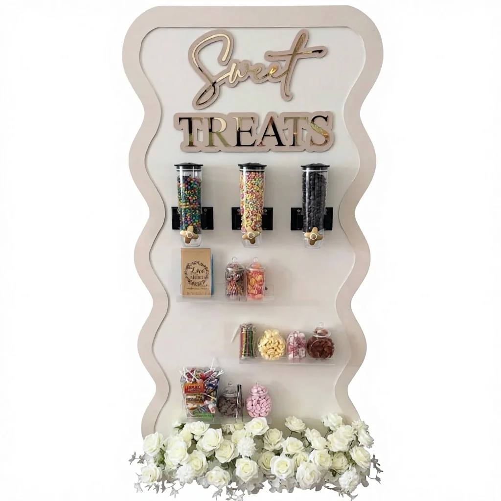 Customize Wedding Display Backdrop Happy Birthday Party Decorative Backdrop Candy Wall Bar Stand