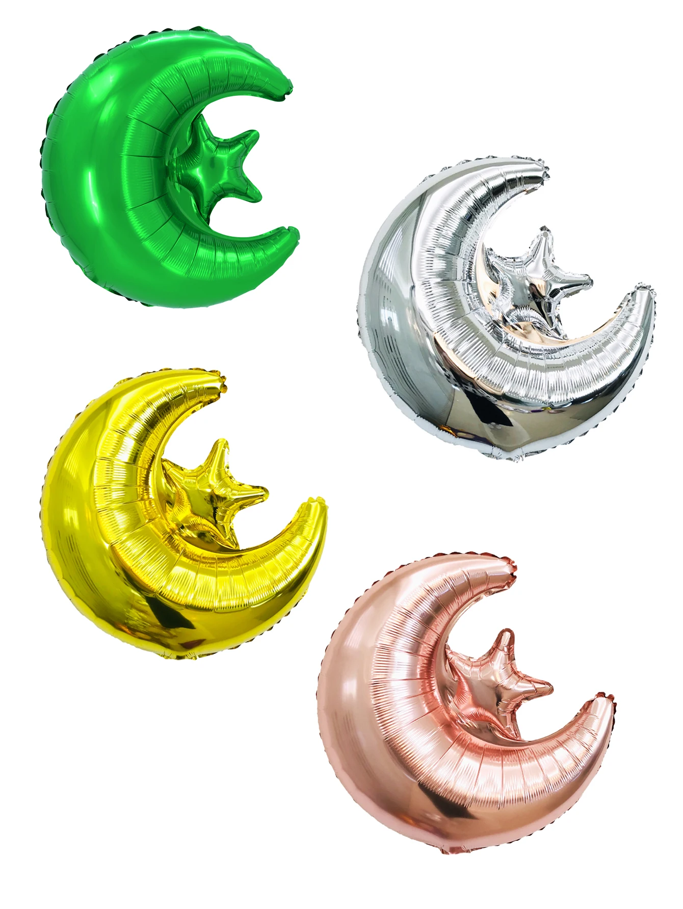 2 Stück Ramadan Stern Mond Luftballons Ramadan Kareem Dekor Eid Mubarak Dekorationen Eid al-Fitr Eid Al Adha