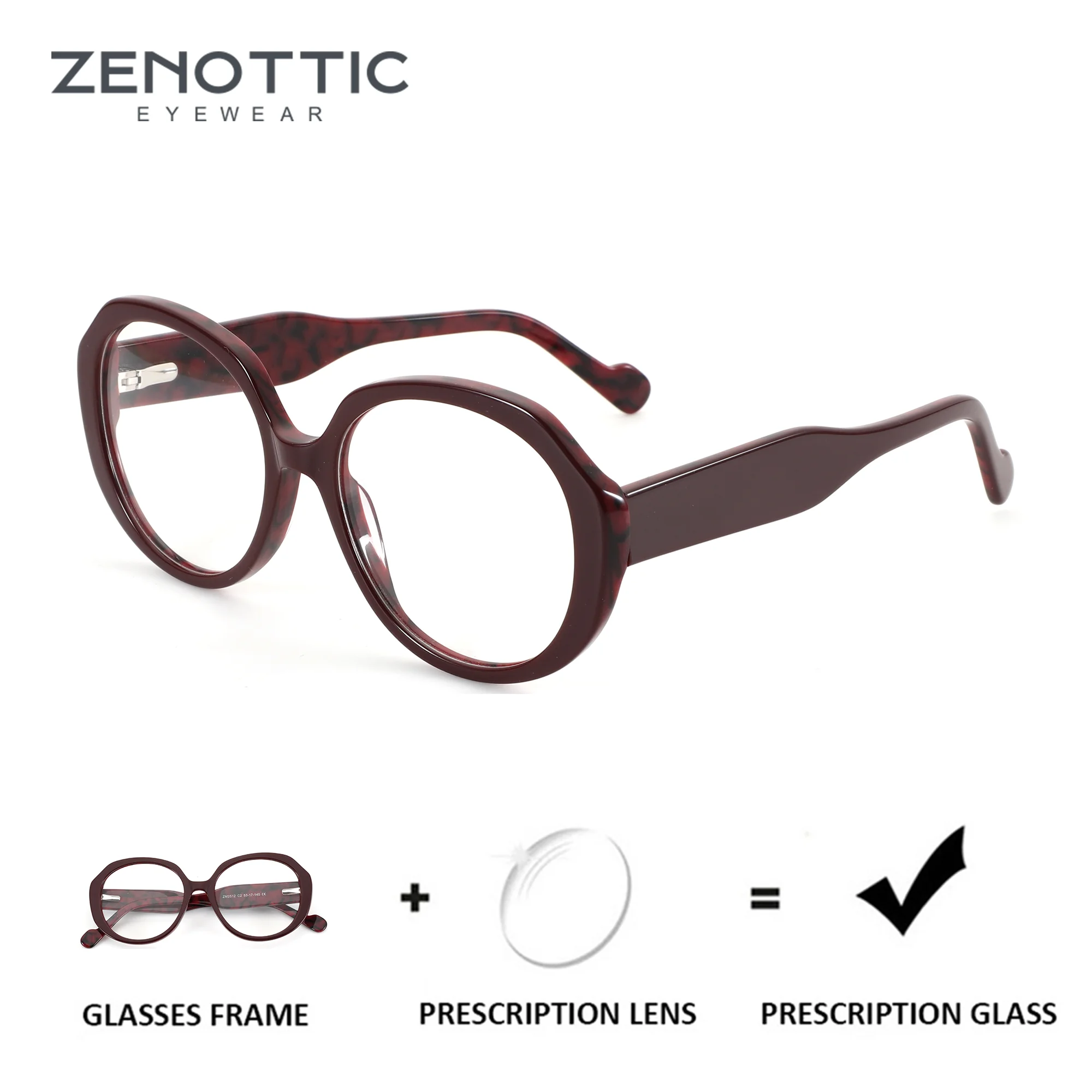 

ZENOTTIC (размер XS) Модные круглые ацетатные очки для женщин с оптическими линзами против синего света, для коррекции близорукости, прогрессивные очки