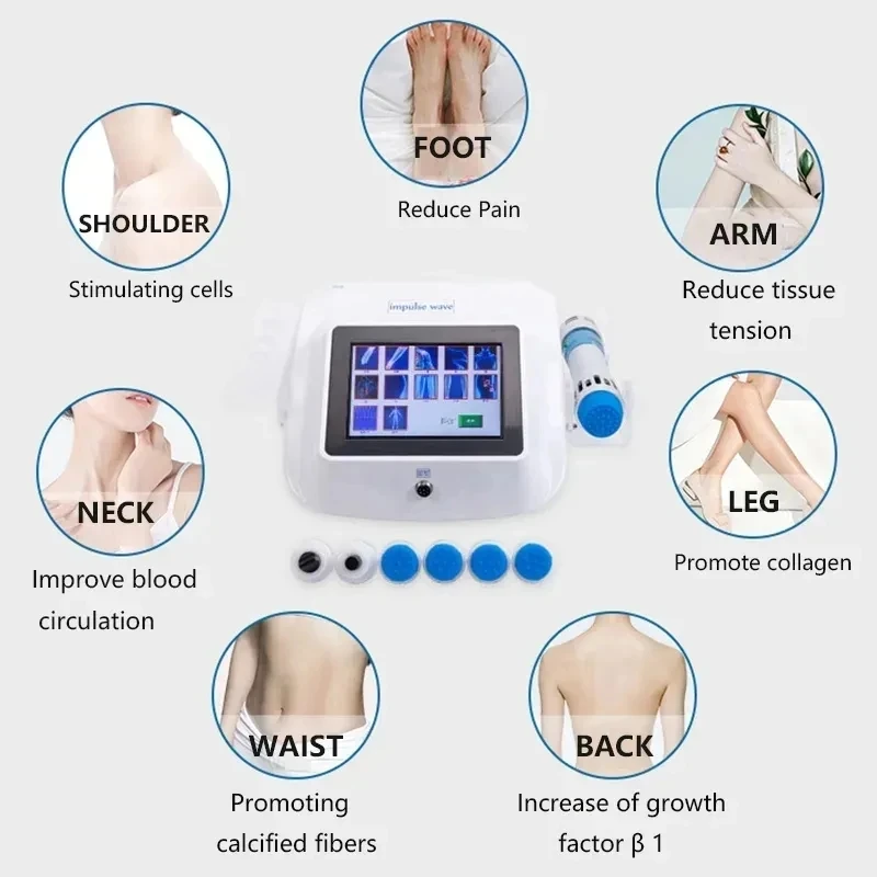 Shockwave Therapy Machine for Relaxamento Tratamentos, Back Pain Relief, Shock Waves Massage Tools, Body Device, Health & Beauty