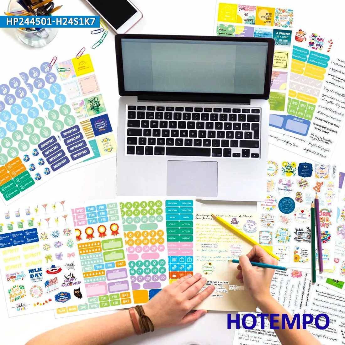 1700 Stück, Motivierendes Zeitplanungs-Stickerbuch, Agenda Tagebuch Notizen Reisen, Gewohnheits-Tracker, Planer Scrapbook, Lustige Aufkleber – Detail 7