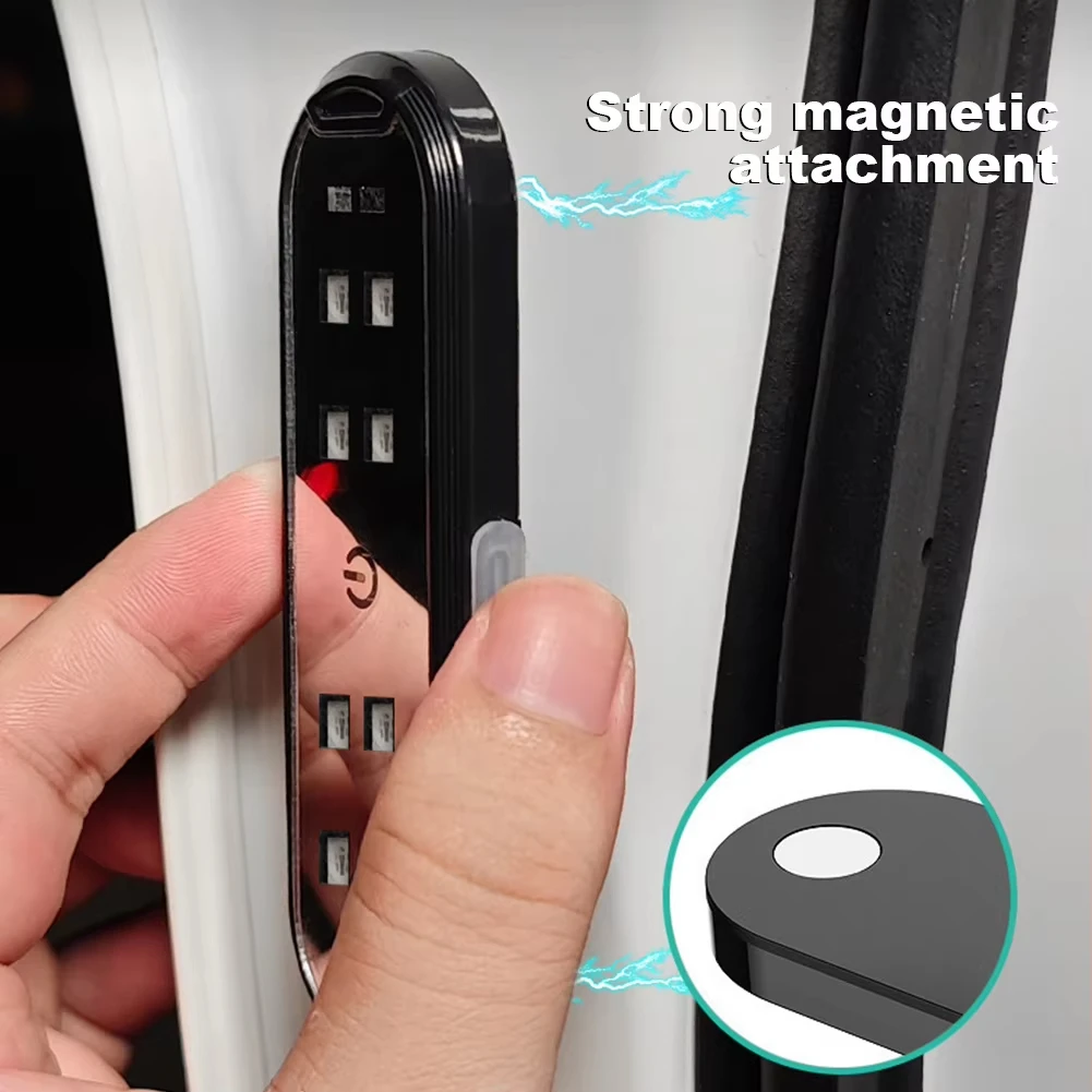 1/2 個車のドアライト LED ウェルカムライト磁気制御 USB 充電自動オープンドア安全衝突防止緊急信号ランプ